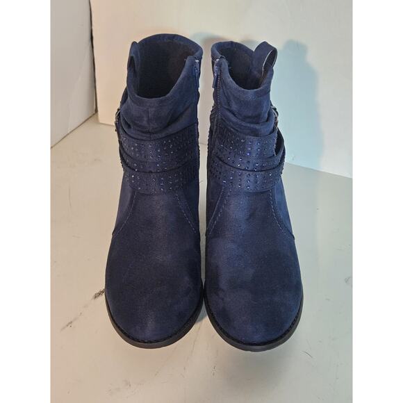 VJH Comfort Blue Suede Boots Womens Sz 8.5 Slouchy Dress Zip Booties Memory Foam - Picture 14 of 14